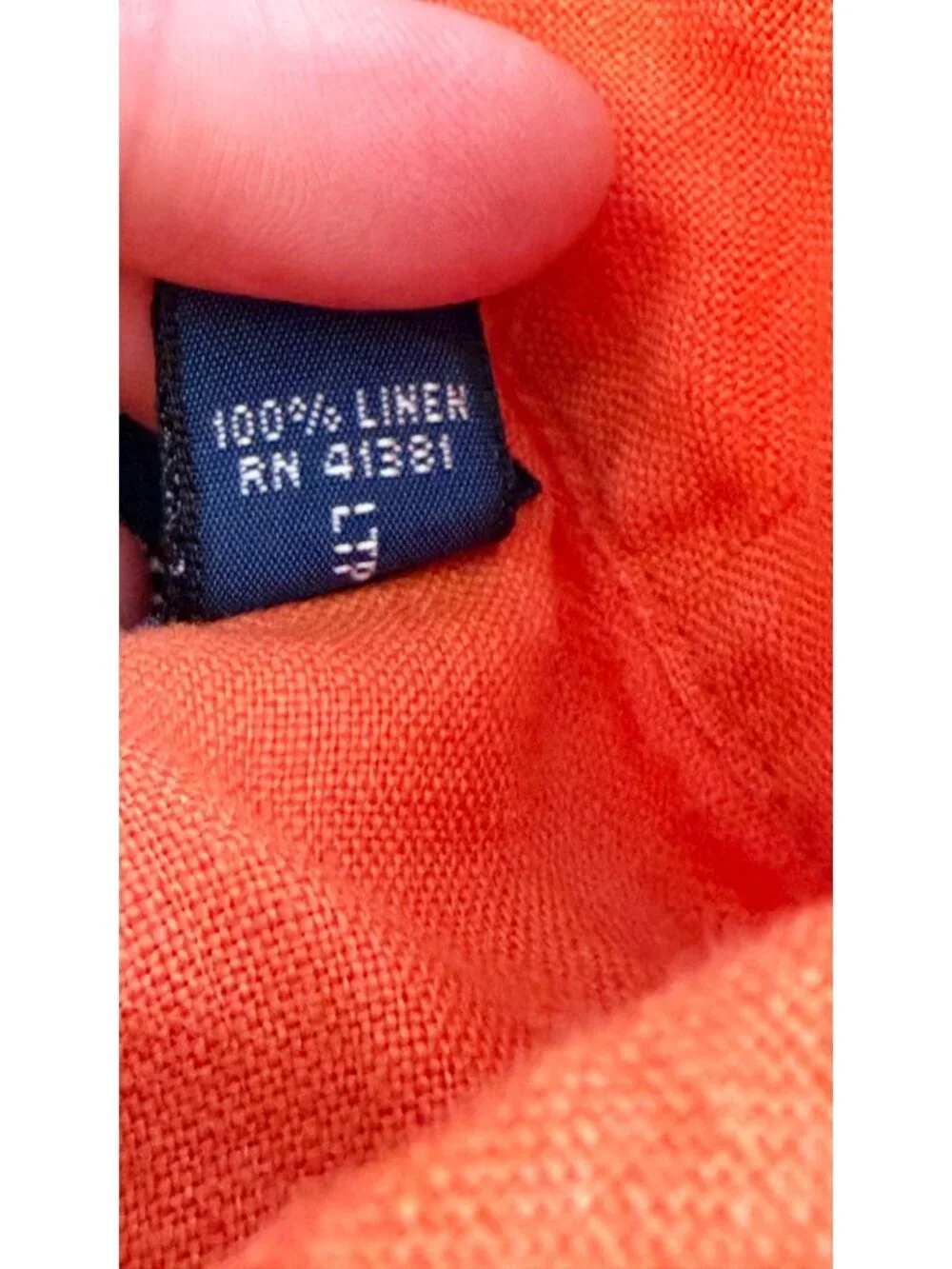 Vintage Polo By Ralph Lauren Orange Linen Button-Up Shirt Mens XL Epaulettes